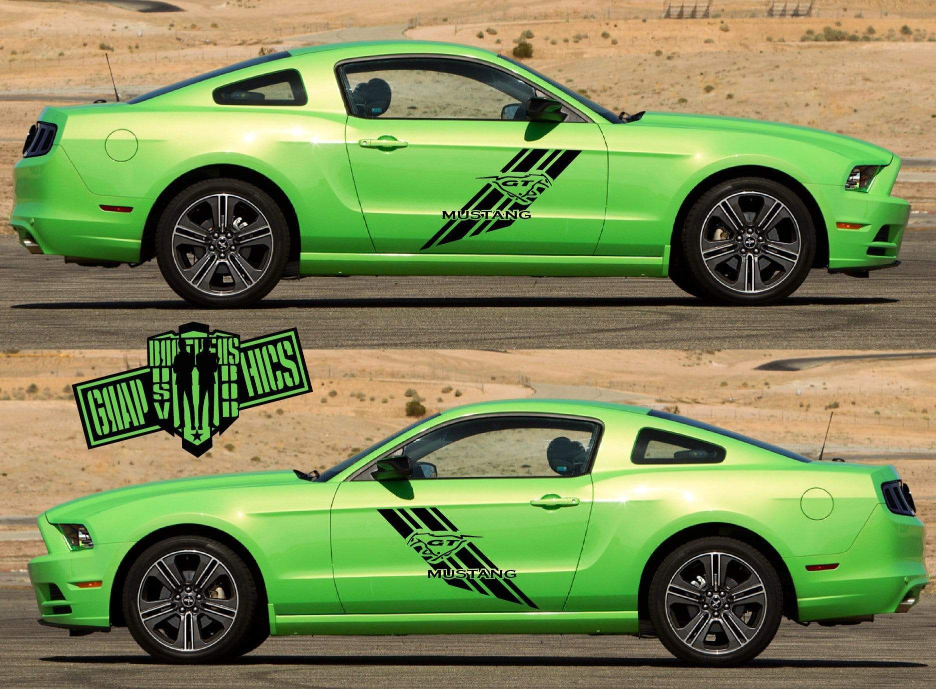Graphics Racing Line Sticker Car Side Vinyl Stripe For Ford MUSTANG - Brothers-Graphics
