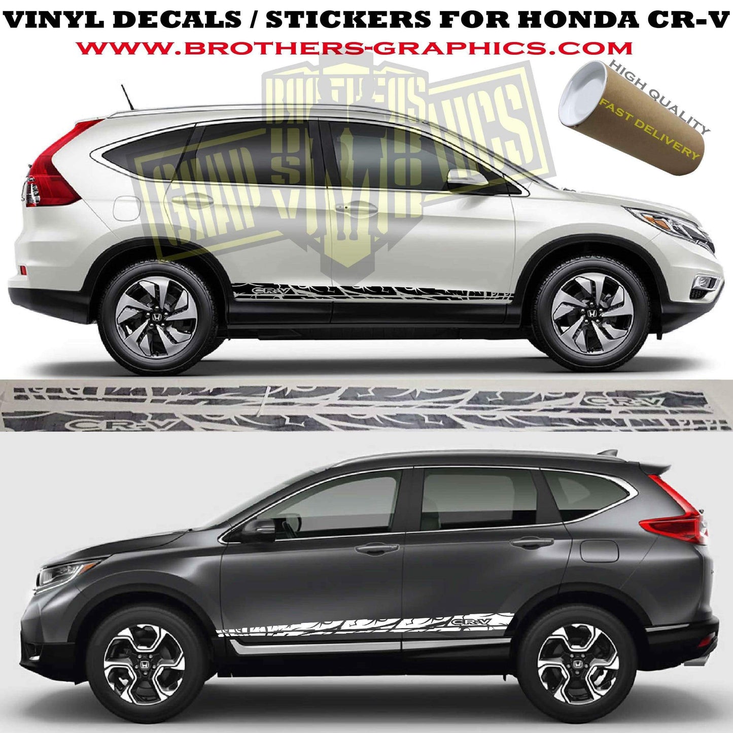 Line Decals Racing Car Side Stickers Stripes For Honda CR-V