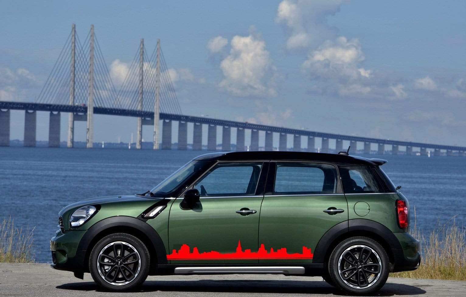 Premium Quality Vinyl Sticker fit Mini Cooper Vinyl car stickers Automotive decals Town line Design Clubman, John Cooper, Countryman