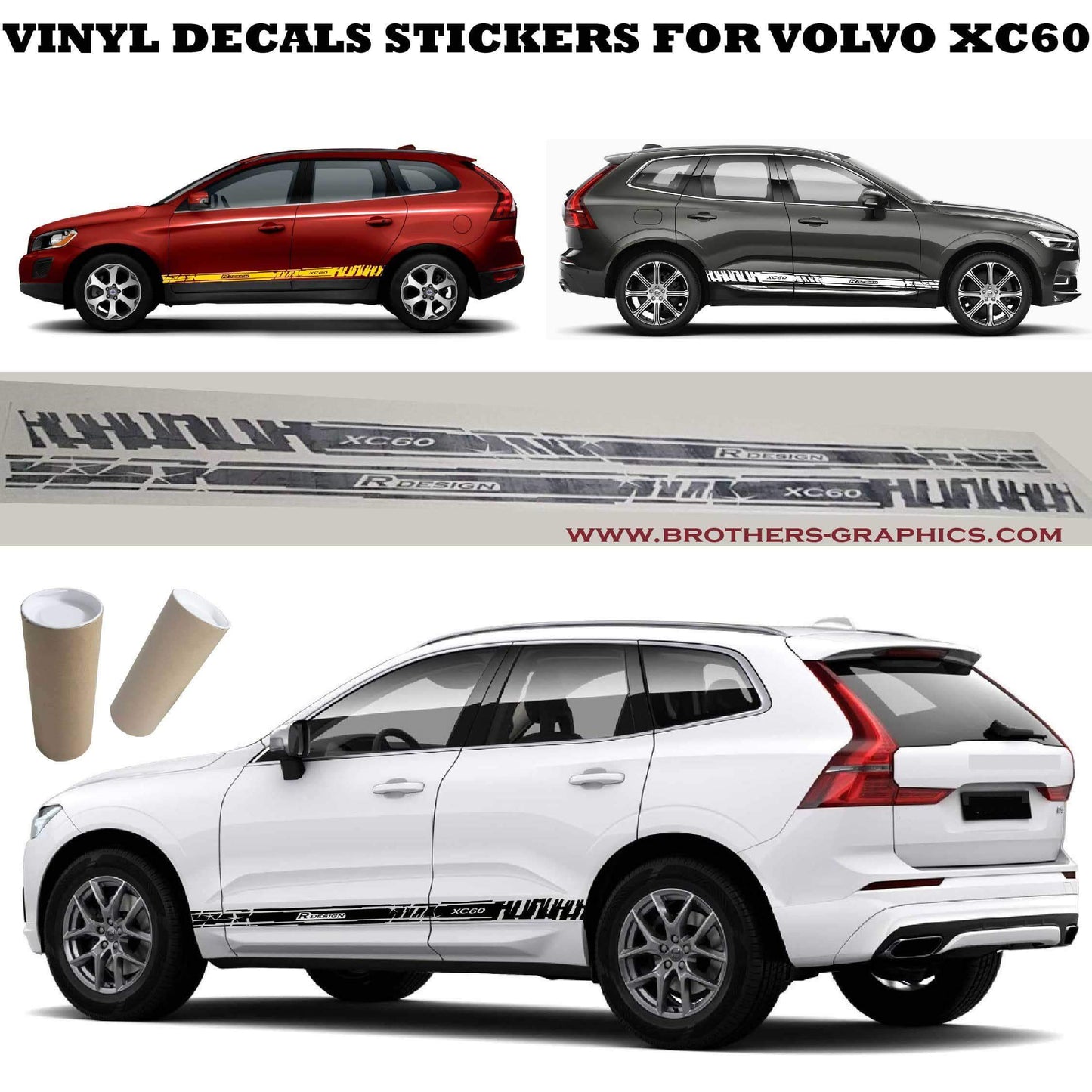 Premium Vinyl Sticker Compatible With Volvo XC60 Style Design