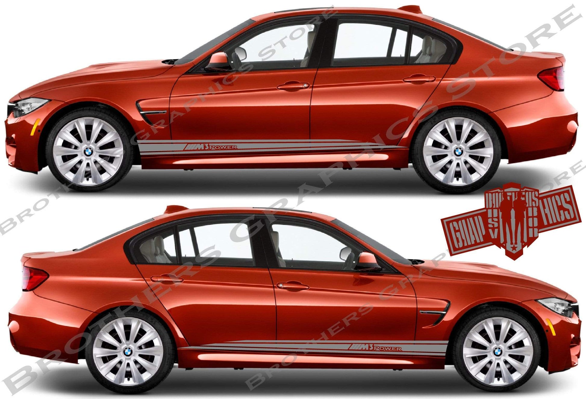 Racing Line Sticker Car Side Vinyl Stripe For BMW M3 - Brothers-Graphics