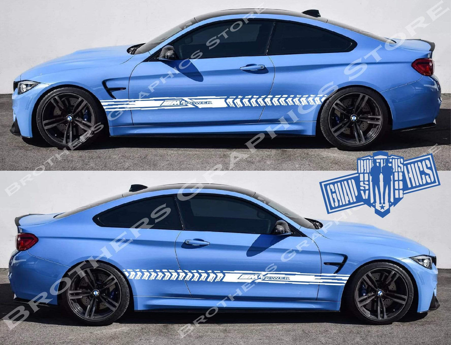 Racing Line Sticker Car Side Vinyl Stripe For BMW M4 - Brothers-Graphics