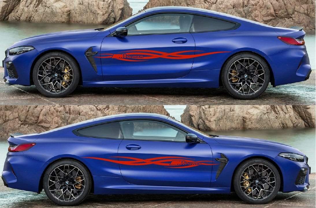 Racing Line Sticker Car Side Vinyl Stripe For BMW M8 - Brothers-Graphics