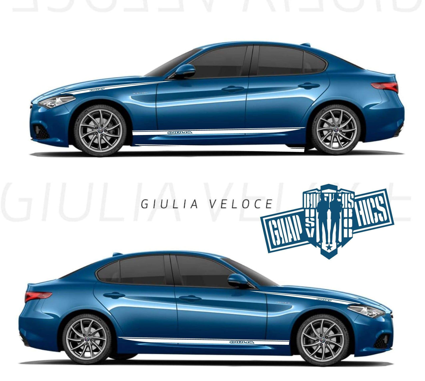 Racing Stripes Stickers For Alfa Romeo Giulia - Brothers-Graphics