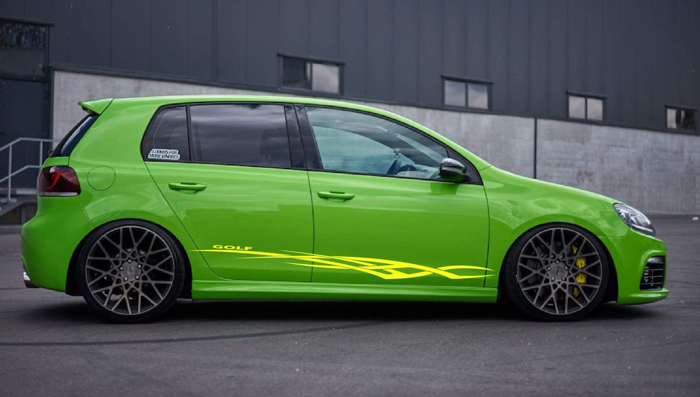 Rear Vinyl Decal Side Bed Sticker Graphics Kit For VW Golf