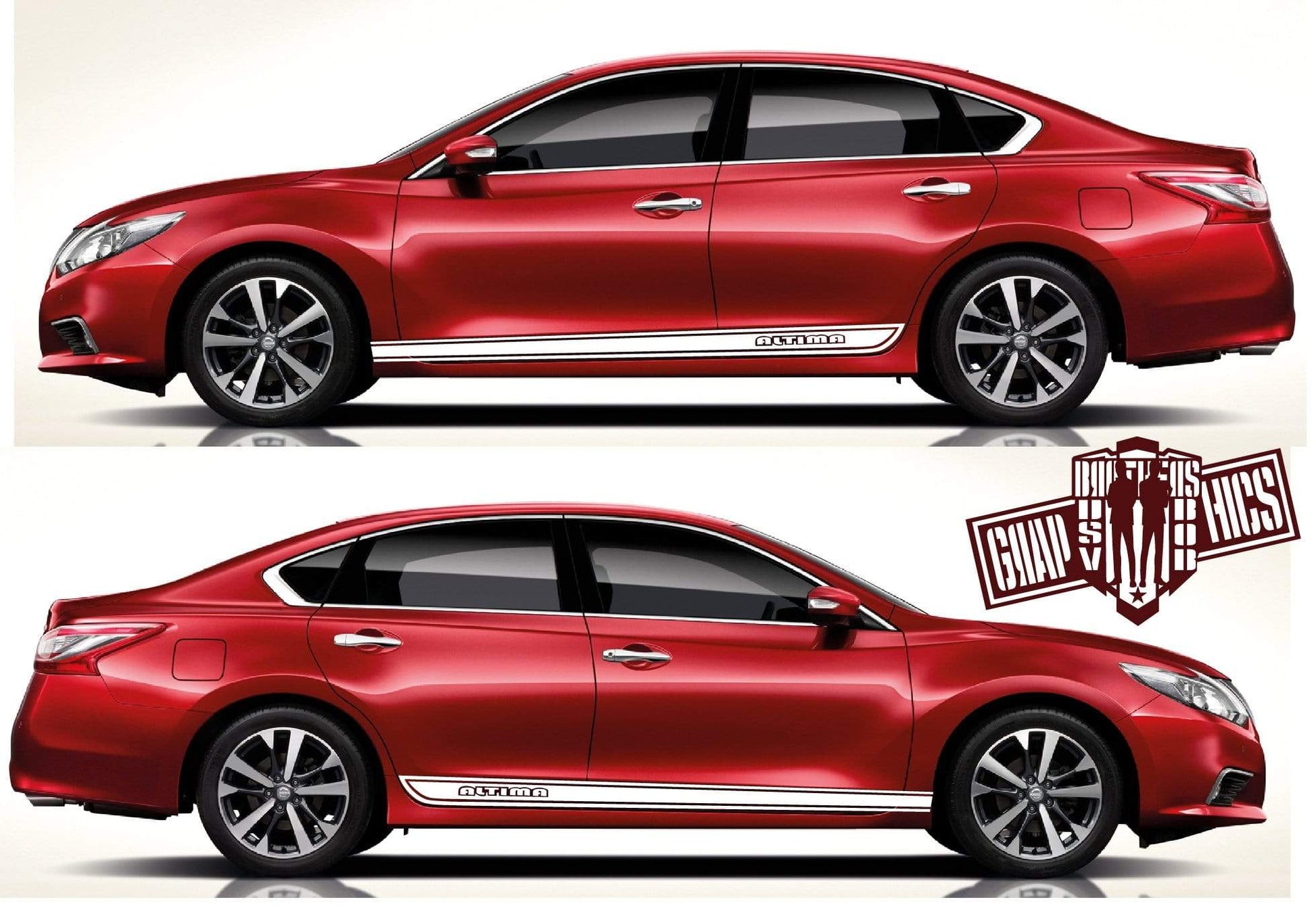 Side car Decal Vinyl Racing Stripe Stickers For Nissan Altima - Brothers-Graphics