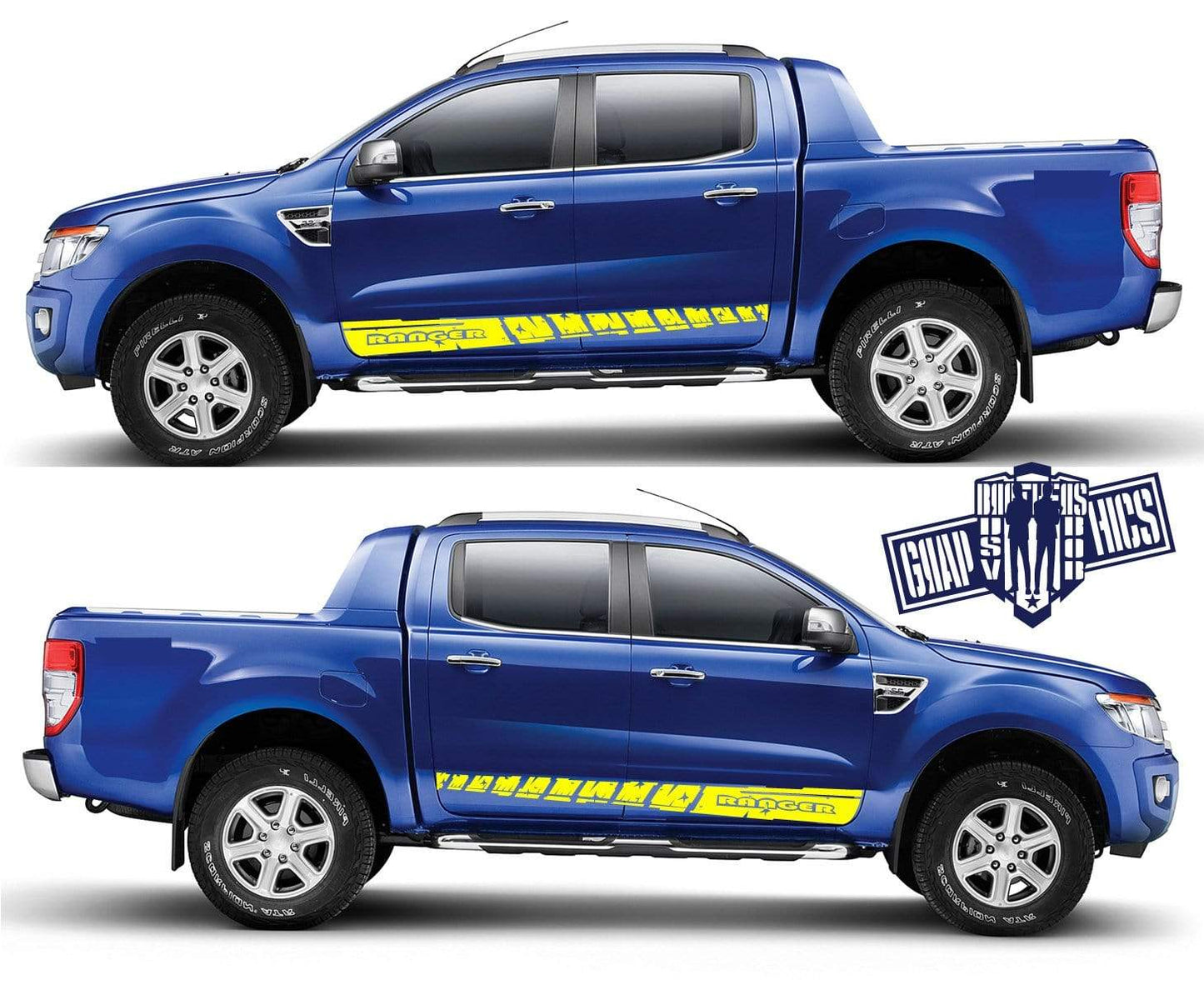 Side Door Stripe Custom kit Stickers Set Kit For Ford Ranger - Brothers-Graphics