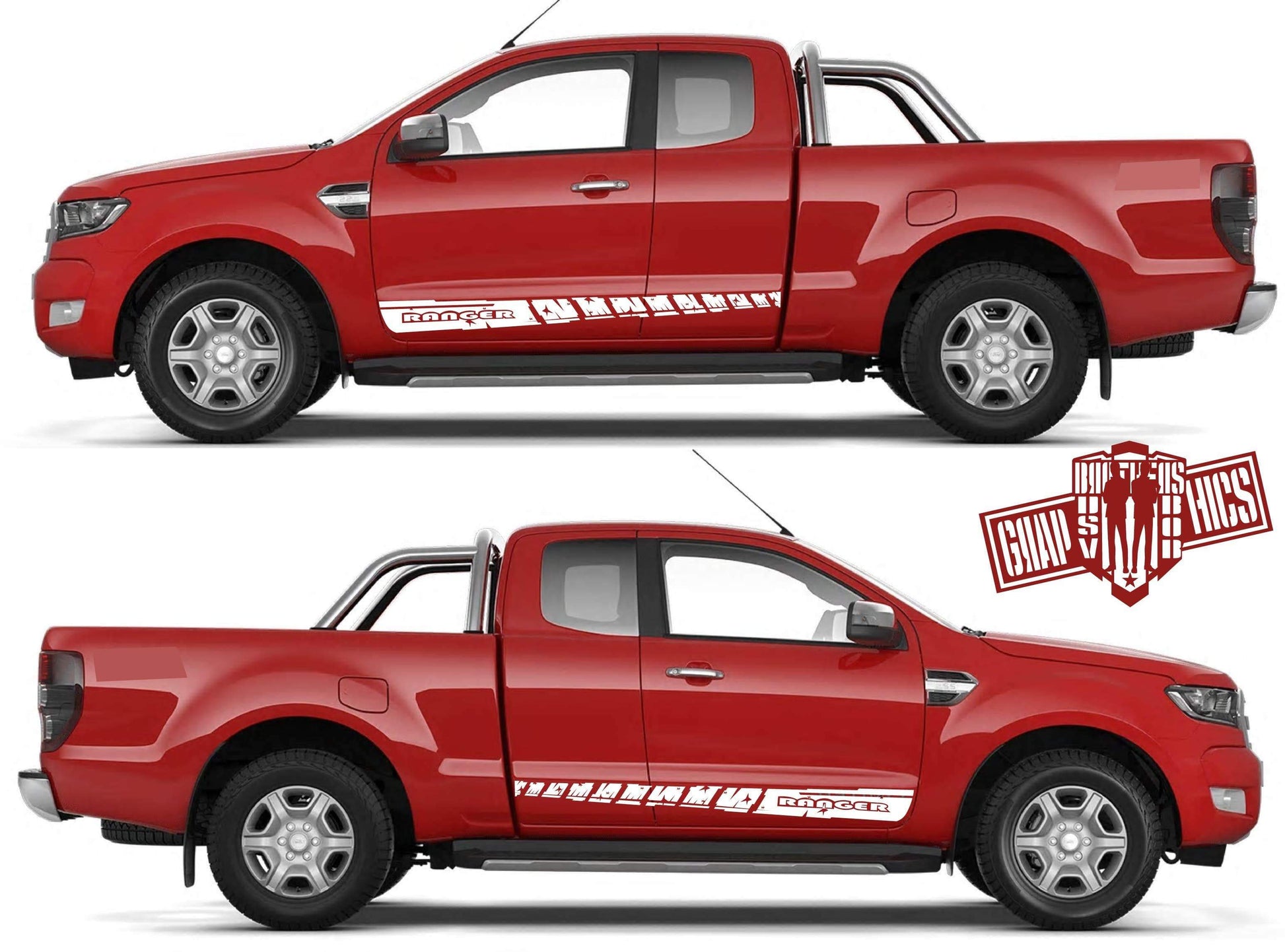 Side Door Stripe Custom kit Stickers Set Kit For Ford Ranger - Brothers-Graphics