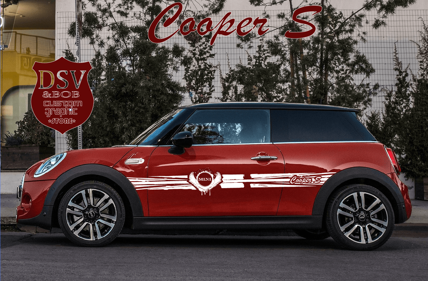 Side Stripe Decal Graphic Sticker Compatible with Mini Cooper, Clubman, John Cooper, Countryman
