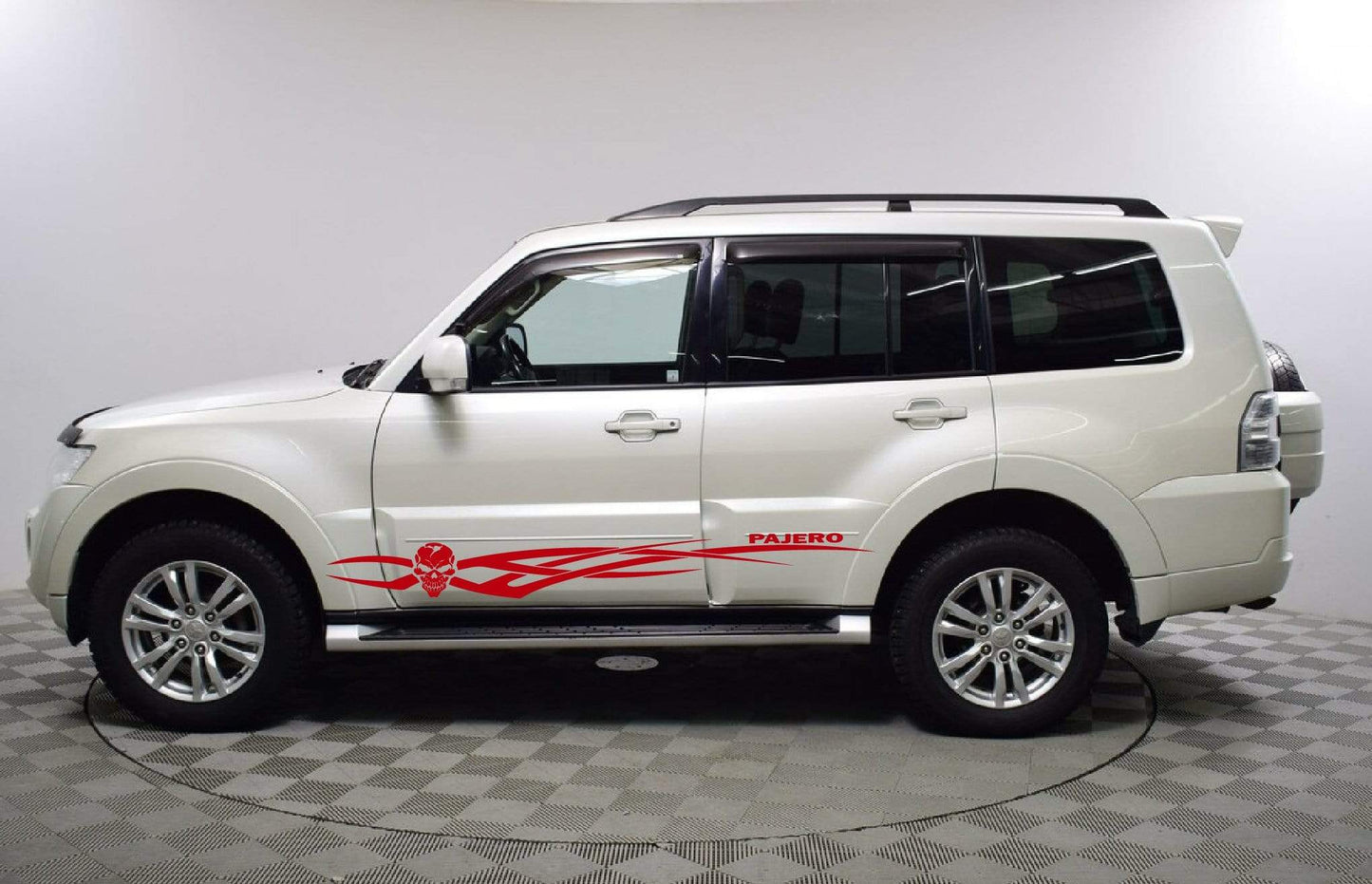 Premium Quality Stickers Compatible with Mitsubishi Pajero Skull Tribal Design Decorative decals