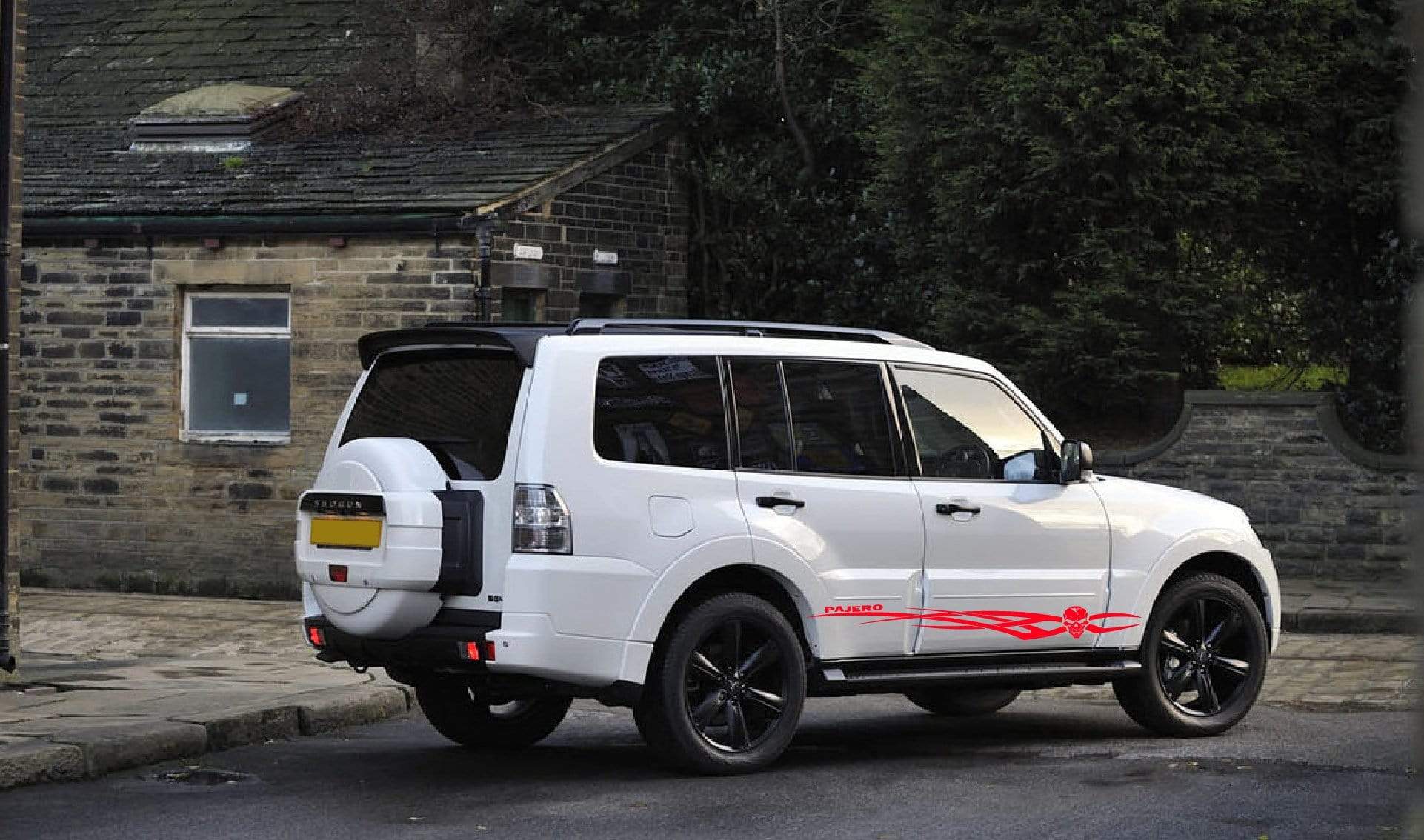 Premium Quality Stickers Compatible with Mitsubishi Pajero Skull Tribal Design Decorative decals