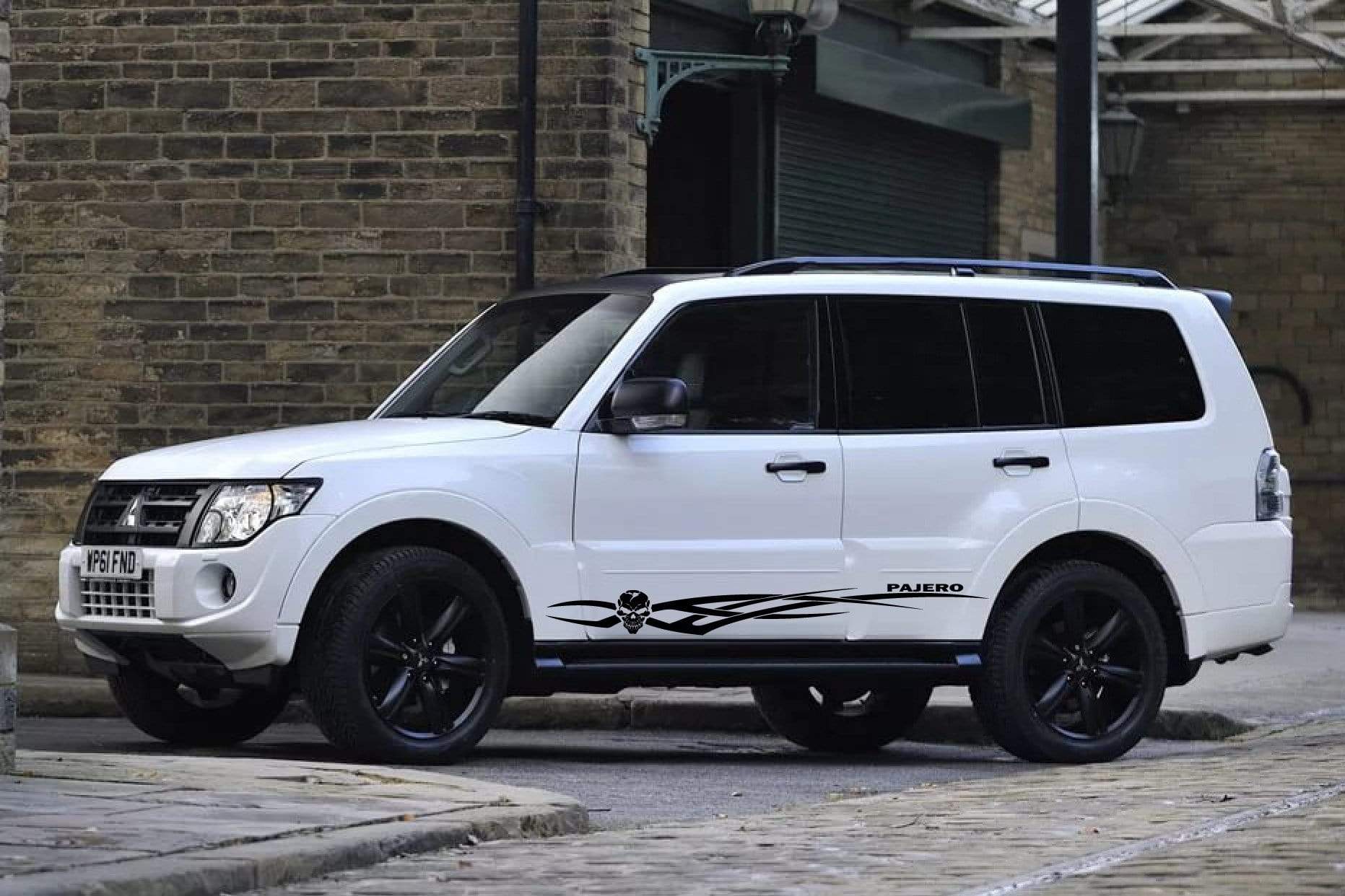 Premium Quality Stickers Compatible with Mitsubishi Pajero Skull Tribal Design Decorative decals