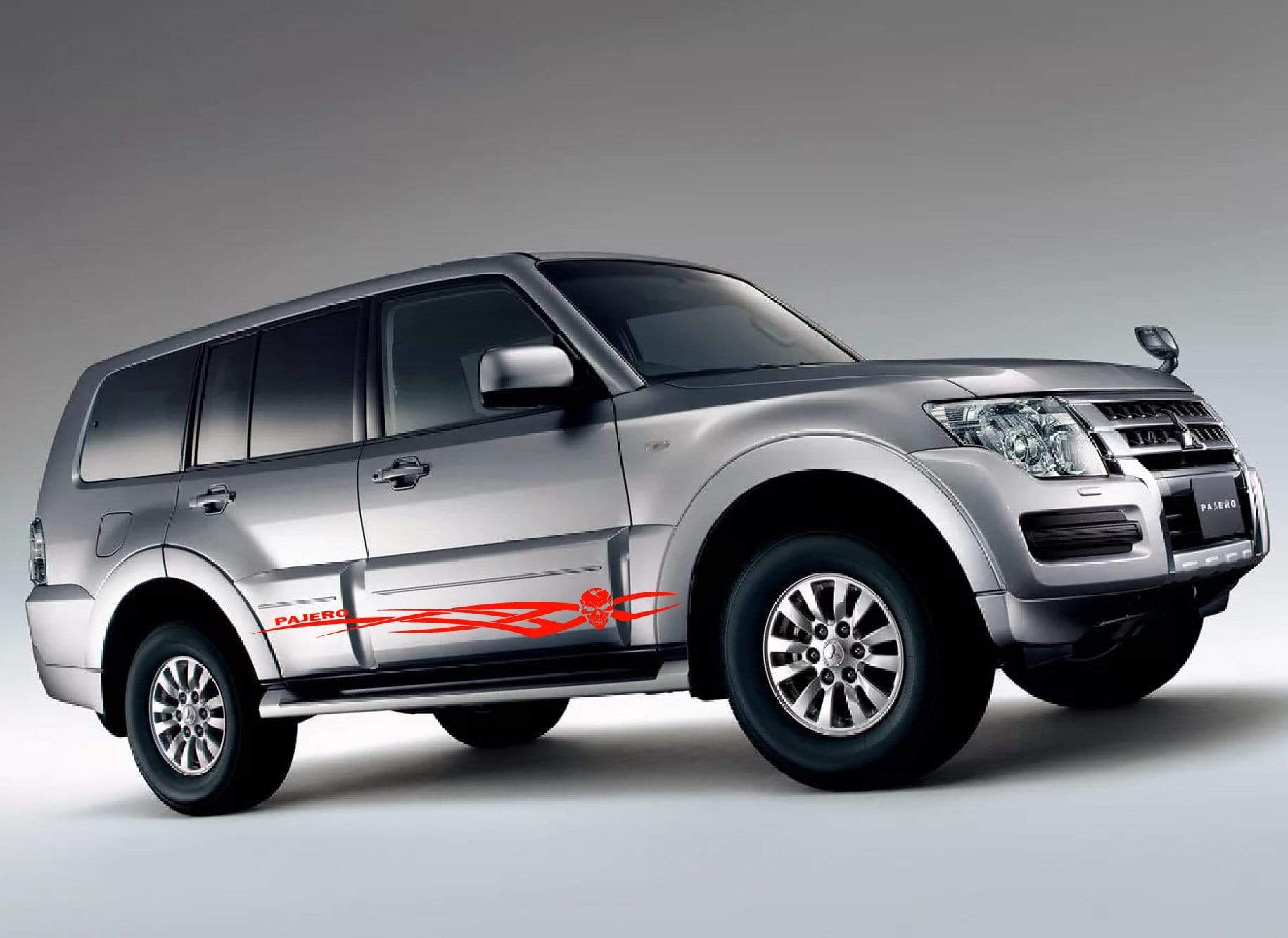 Premium Quality Stickers Compatible with Mitsubishi Pajero Skull Tribal Design Decorative decals