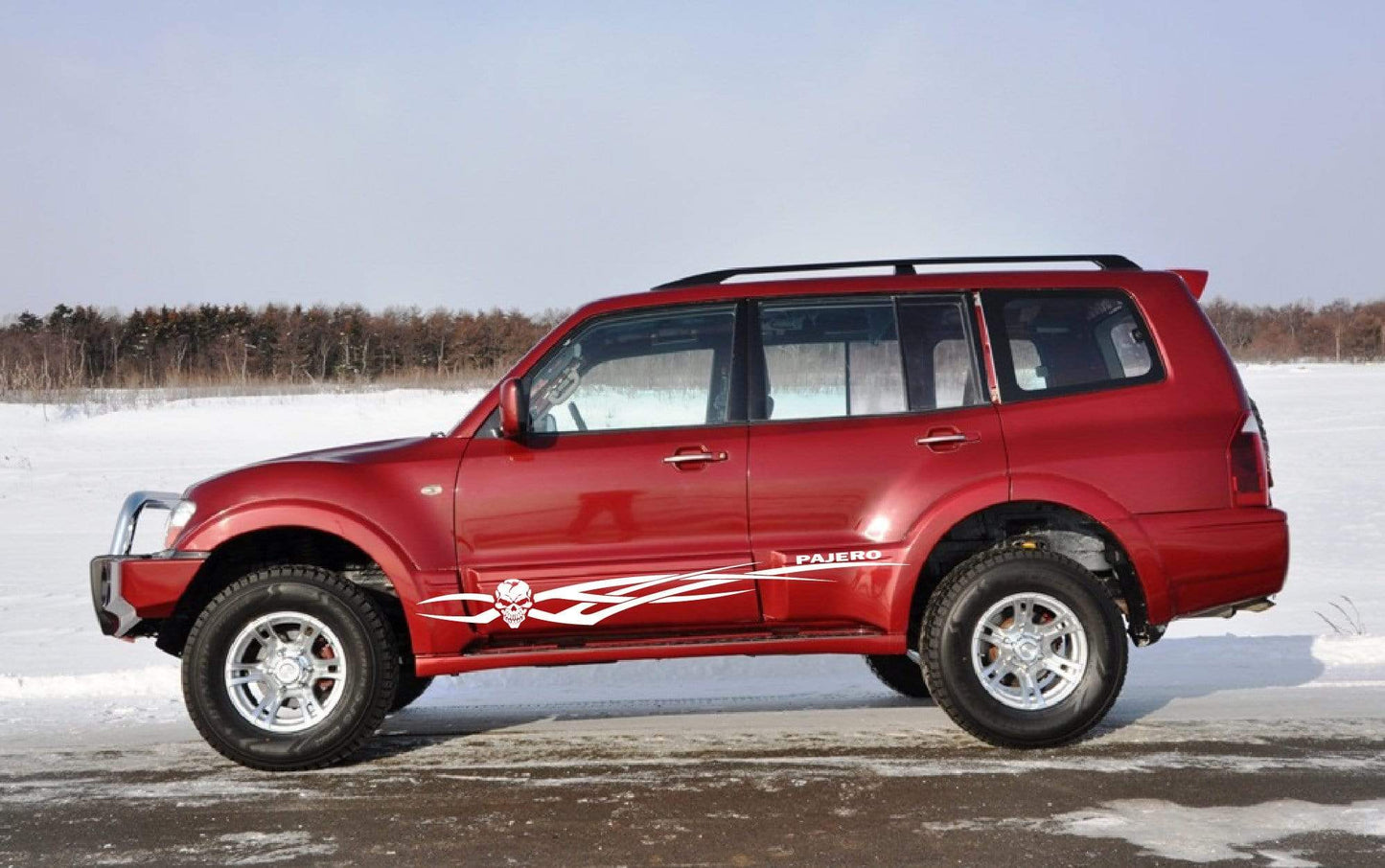 Premium Quality Stickers Compatible with Mitsubishi Pajero Skull Tribal Design Decorative decals