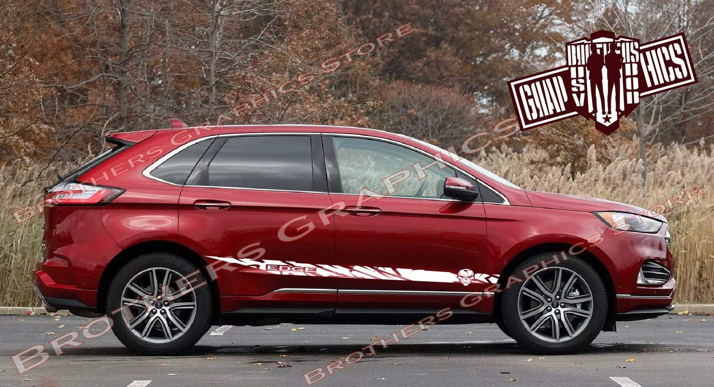 Premium Vinyl Stickers Compatible With Ford Edge Style Design Skull Design