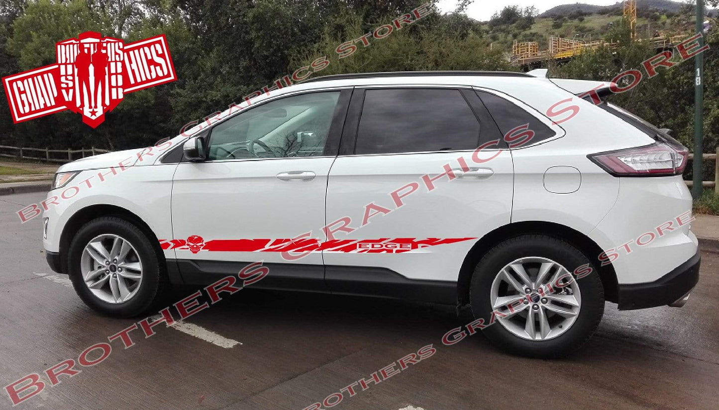 Premium Vinyl Stickers Compatible With Ford Edge Style Design Skull Design