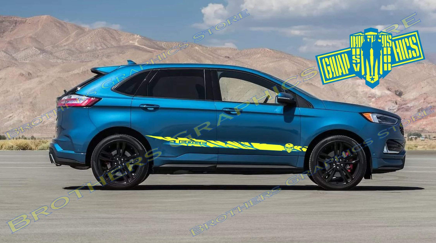 Premium Vinyl Stickers Compatible With Ford Edge Style Design Skull Design