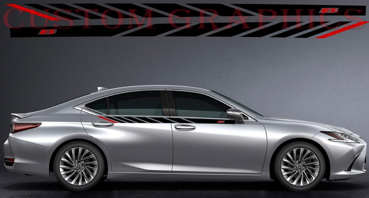 Vinyl Graphics Stickers Compatible with Lexus ES 2 Color Figure ES Design