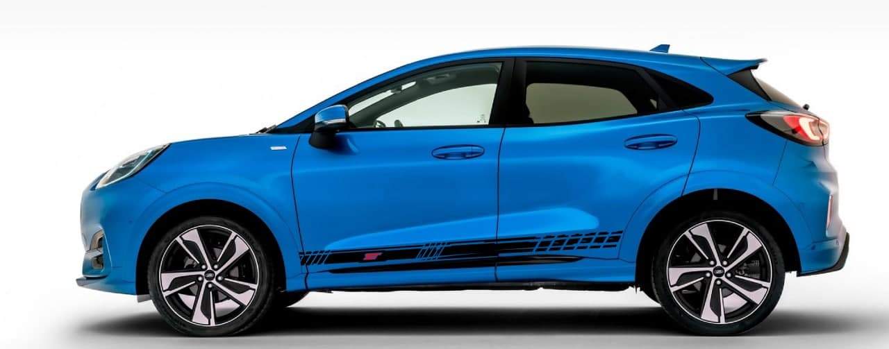 Vinyl Graphics Unique Design Decal Sticker Figure Racing Stripes compatible with Ford Puma