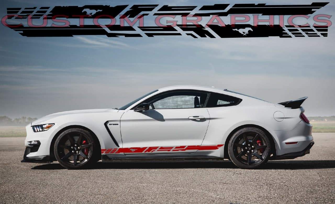 Vinyl Graphics Unique stripe Classic Design Stickers compatible with Ford Mustang  | Ford mustang sticker