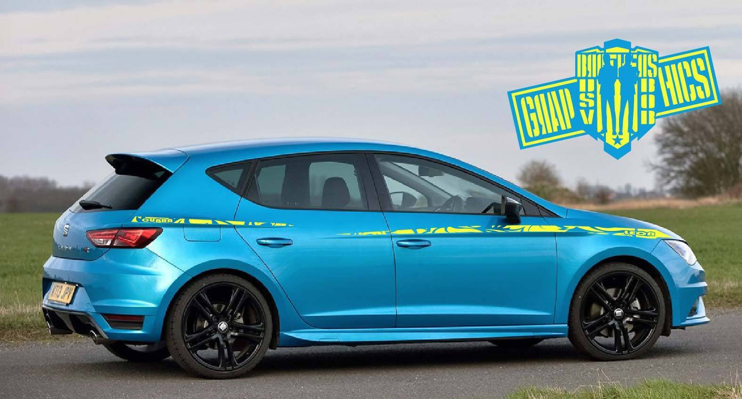 Vinyl Decal Racing Stickers Stripes Fit Seat Leon 2000-2020 - Brothers-Graphics
