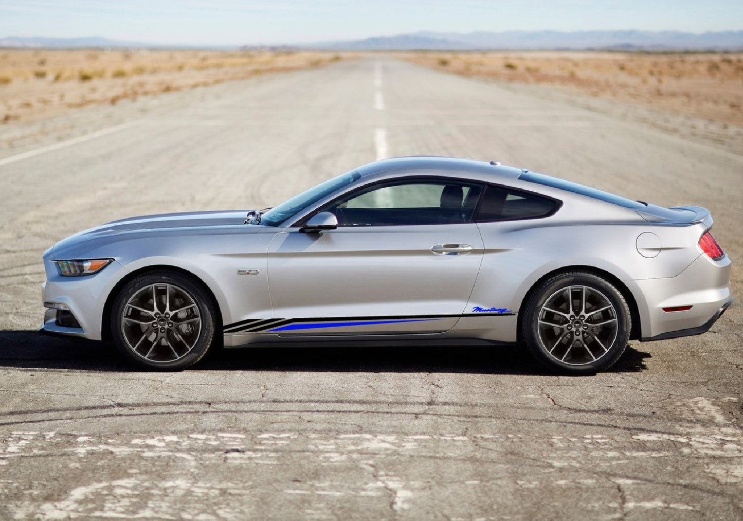 Sticker Compatible With Ford Mustang Finish Design Racing Line Style