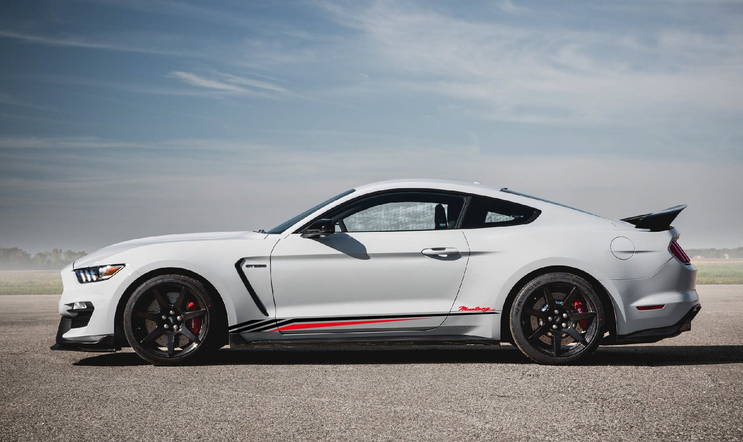 Sticker Compatible With Ford Mustang Finish Design Racing Line Style