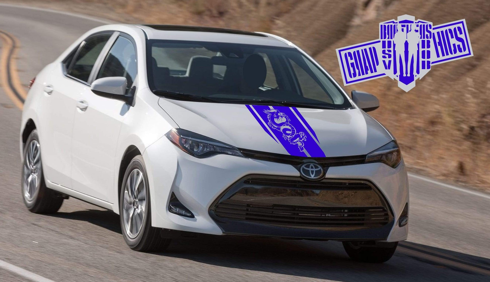 Vinyl Graphics Line Stripes For Toyota Corolla - Brothers-Graphics