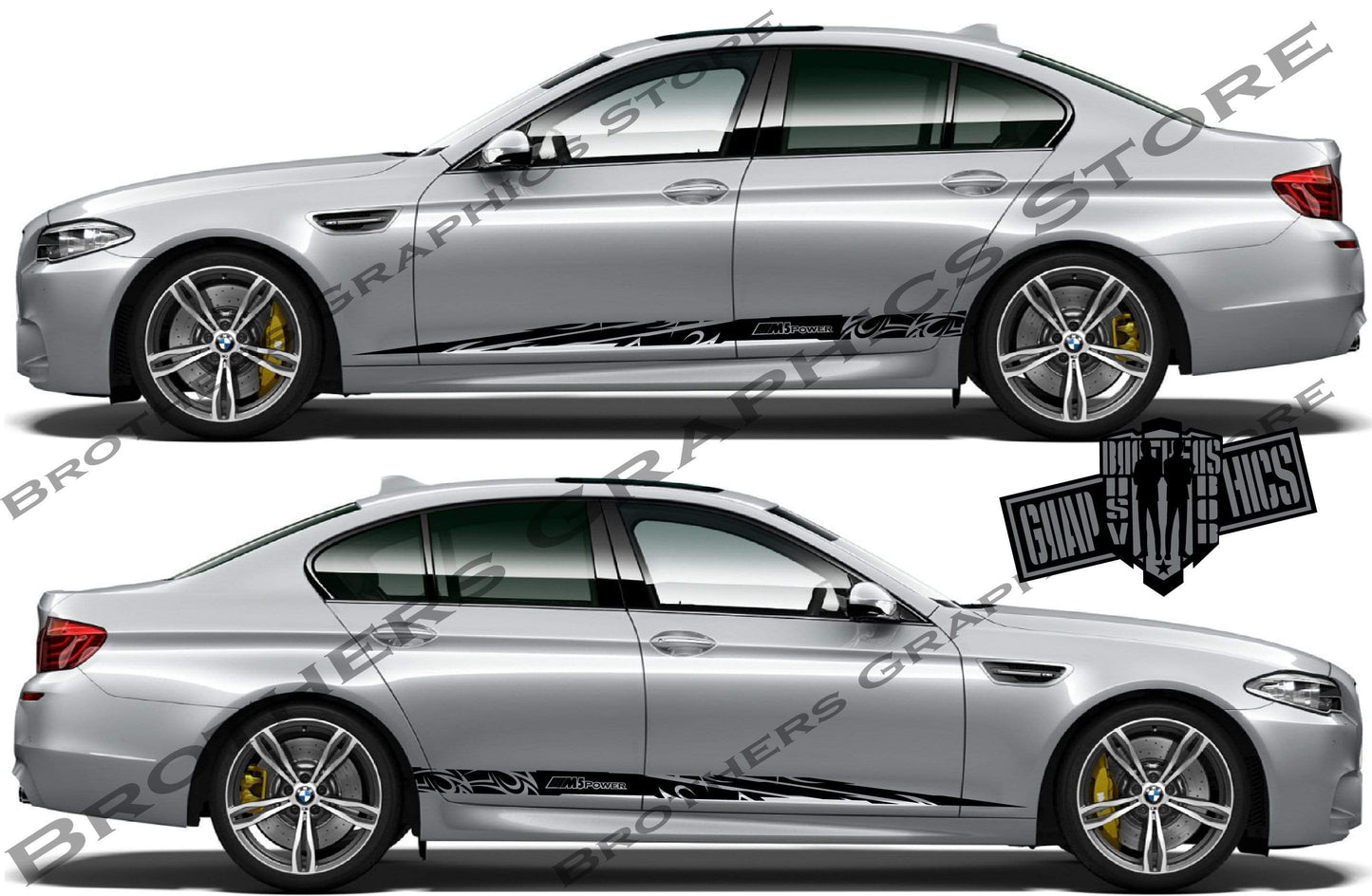 Vinyl Racing Stripe Stickers For BMW M5 bmw m5 racing stripes - Brothers-Graphics