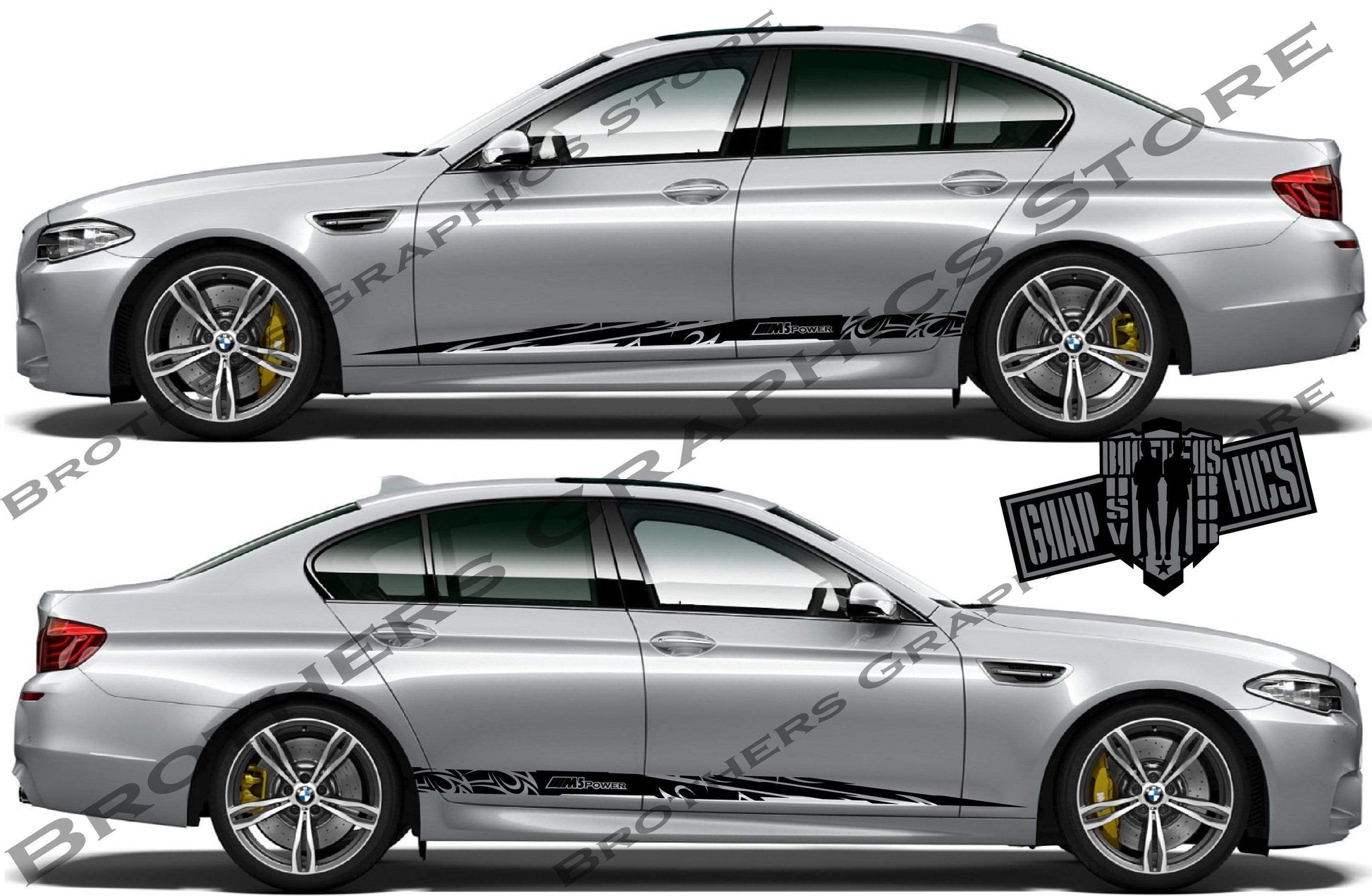 Vinyl Racing Stripe Stickers For BMW M5 bmw m5 racing stripes - Brothers-Graphics