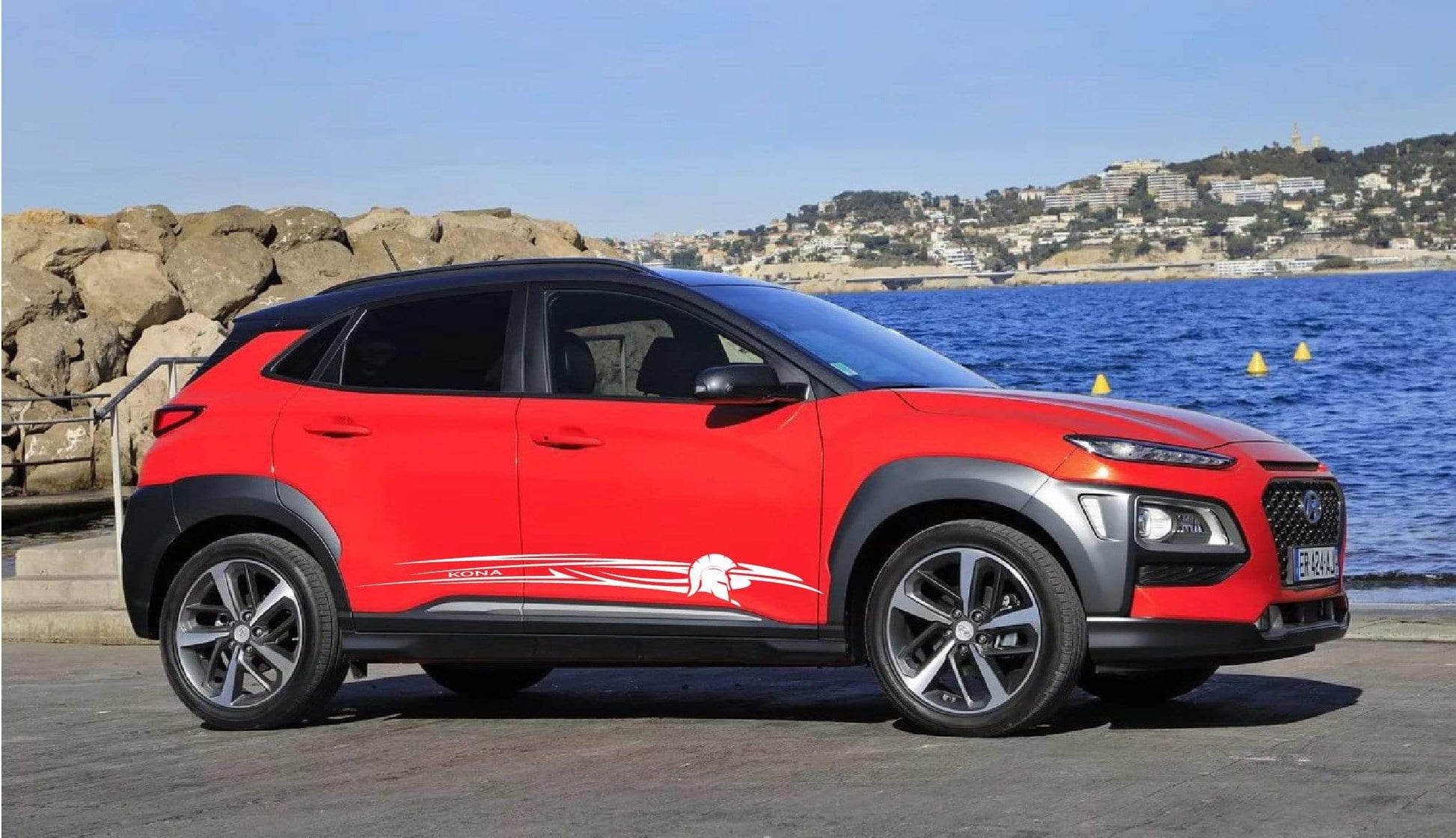 Premium Vinyl Sticker Compatible with Hyundai Kona New Tribal design